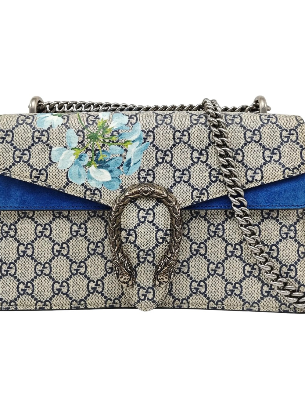 ♥️Gucci Blue Floral GG Supreme Dionysus Medium Shoulder Bag ♥️
